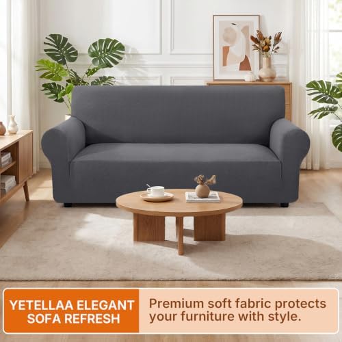 XINEAGE Stretch 3 Seater Slipcover, Non-Slip Pet Couch Cover,Light