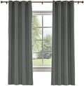 Drapifytex Antique Bronze Grommet Drapery Carbon Grey Faux Linen Room