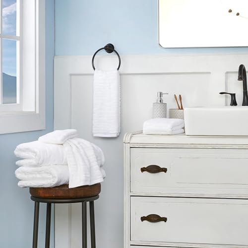 SKL Home CloudSoft Hand Towel Set, 2-Piece, 100% Cotton Luxury, White