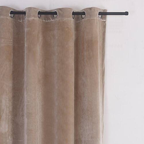 Cherry Home Super Soft Luxury Velvet Curtains Set of 2 Sand Color Room