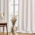MIULEE Thick Linen Curtains, 42Wx108L, 2 Panels Nautral Light