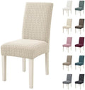 New Pattern Stretch Dining Room Chair Covers Set of 6, Beige