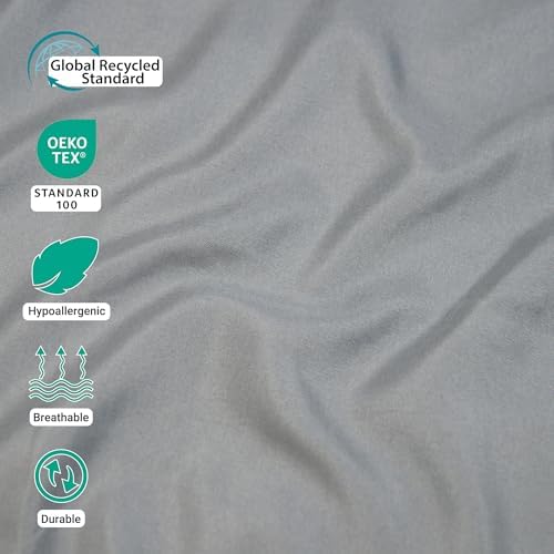 ZPECC King Flat Sheets Only Light Gray 6 Pack, Color-Coded Hem Threads