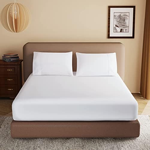100% Egyptian Cotton Fitted Sheet CK Size White, 600 Thread Count