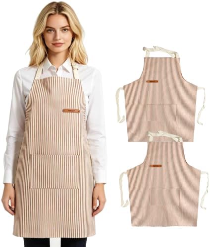 Unisex Chef Apron – Cross-Back, Large Pockets, Water-Resistant Cotton