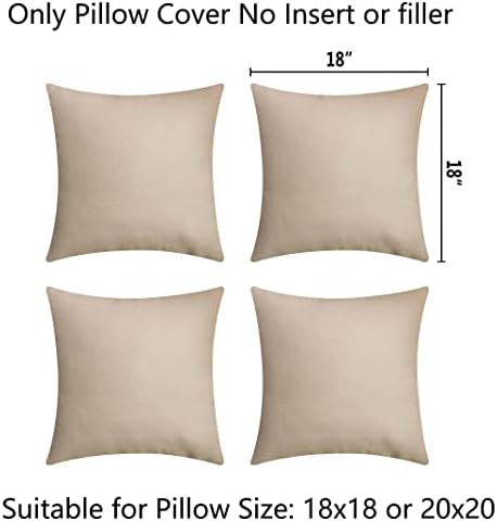 Demetex Outdoor Throw Pillows 18x18 Waterproof Square Pillow Covers