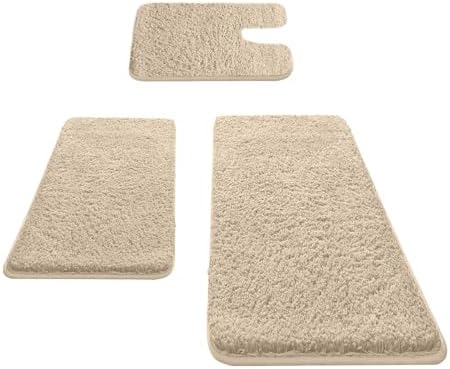 3 Pcs Bathroom Rugs Set Memory Foam Bath Mat for Bathroom Washable
