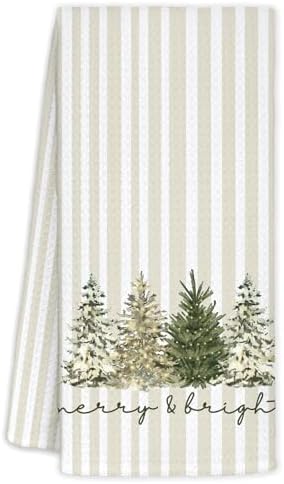Vintage Christmas Tree Kitchen Towels, Christmas Bathroom Decor