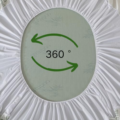WhatsBedding Bamboo Mattress Topper Protector Queen Size (Only Cover)