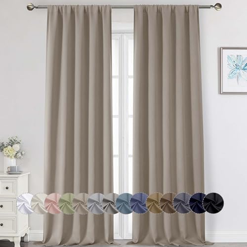 Extra Long Stone Blackout Curtains for Bedroom Living Room 120 Inches