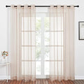 NICETOWN Voile Taupe Sheer Curtains 84 Inches Long, Grommet Airy &