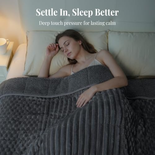 Topblan Weighted Blanket for Adults Twin Size 48 x 72 15lbs, Sherpa