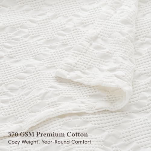 David's Home 100% Cotton Waffle Blanket King Size, Lightweight
