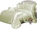 Satin California King Size Cover Sage Green Silk 4 Envelope Closure