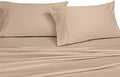 Royal Hotel Full Sheets Set, 250 Thread Count Cotton Percale, Tan