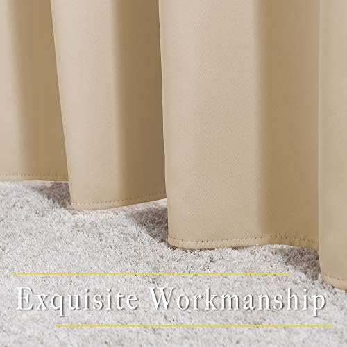 NICETOWN Blackout Biscotti Beige Curtains for Renter, 2 Panels,W52xL72