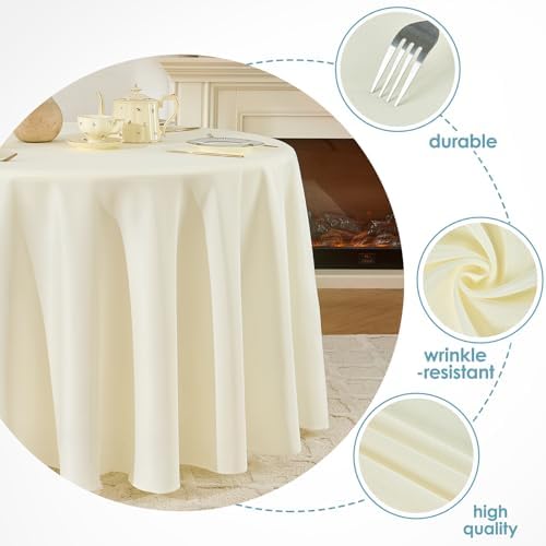VidaFete Classic Series 10 Pack 90inch Polyester Round Table Cloth