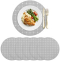 Minimalist Polka Dot Faux Leather Placemats Set of 6, 15in, Waterproof