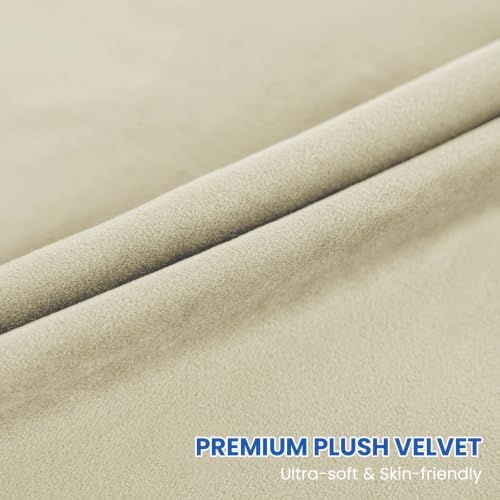 XINEAGE Velvet Sofa Cover, Stretch Washable Slipcover for Pets,Beige