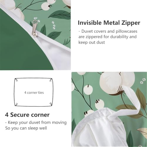 Cute and Fresh Breathable Duvet Cover Sets, Cotton Plant Branches and