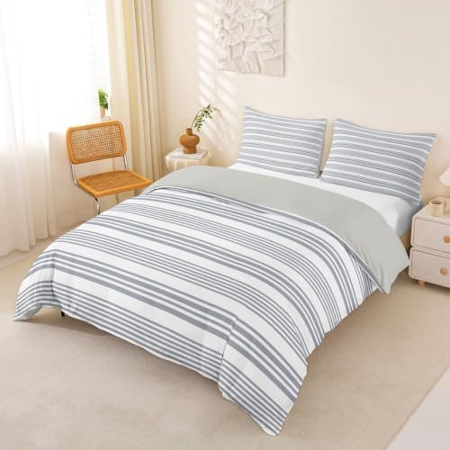 Erosebridal Neutral Striped Duvet Cover King for Kids Girls Boys