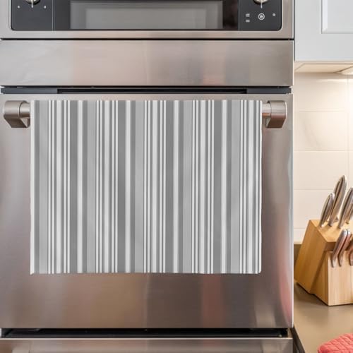 Grey Kitchen Towels Set of 4, Absorbent Microfiber Soft Dish Hand Tea