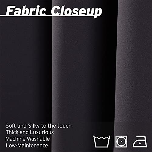 Home Fashion Set of 2 Panels Back Tab Rod Pocket 52x120 Dark Grey
