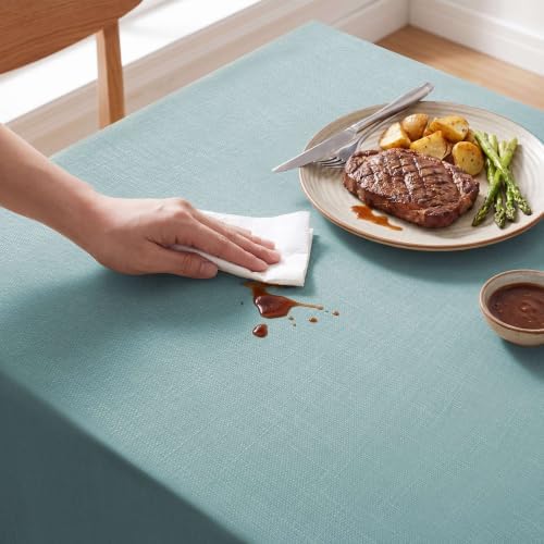 H.VERSAILTEX Linen Textured Table Cloths 54 x 108 Inch Premium Solid