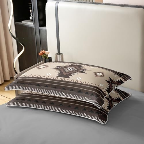 jejeloiu Bohemian Theme Duvet Cover 100% Cotton Queen Size Boho Stripe
