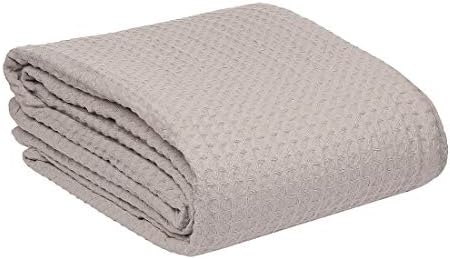 HILLFAIR 100% Combed Cotton Blanket–102x108 Inch California King Size