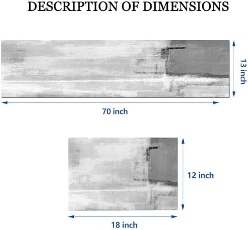 Mcalk Dark Grey Table Runner and Placemats Set of 6 Pieces, Grey