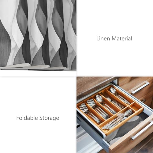 Gray Ripple Placemats Set of 6 Abstract Gradient 13x19 Inch Washable