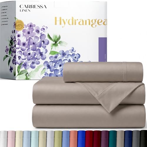 Carressa Linen 600 Series Cotton Twin XL Sheets Set, 16" Deep Pocket