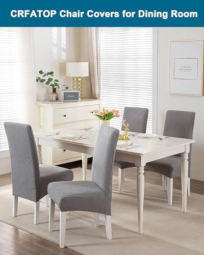 CRFATOP Dining Room Chair Slipcovers Set of 4 with Bench Chair