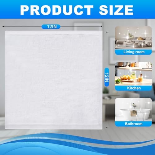 6 Pack Washcloths, 100% Cotton Wash Cloths, 12x12 Inch, White