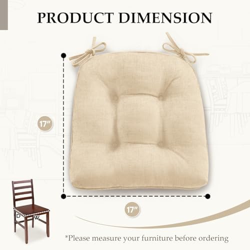 HARBOREST Chair Cushions for Dining Chairs Set of 4 - Chenille Tufted
