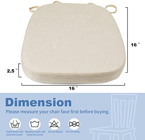 BUYUE Dining Chair Cushions 2.5 Inch Thick, U Shape Kitchen Chair Pads