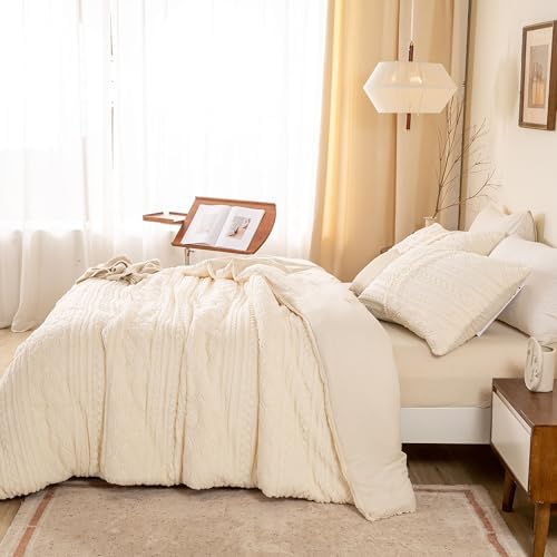 Luxurious Look Warm Plush 3D Jacquard Boho Sherpa Fleece King