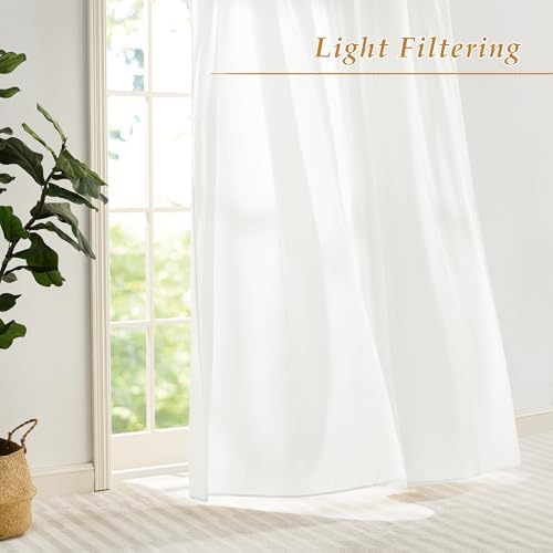 RYB HOME Extra Long Sheer Curtains 108 inches Long for High Ceilings