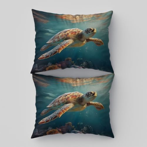 Duvet Cover Set California King, 3pc Reversible Surrealism Underwater