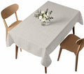Beige Linen Texture Waterproof Tablecloth Rectangle Washable Table