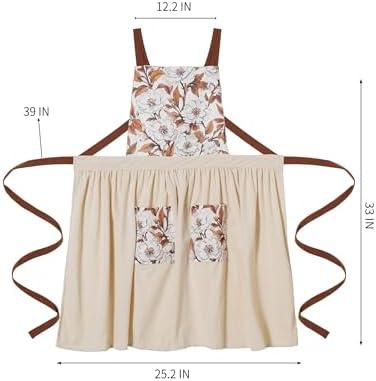 Pinknoke Vintage Pinafore Aprons for Women with Pockets for Kitchen