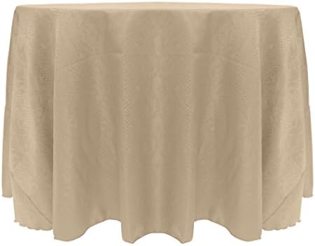 Ultimate Textile 90-Inch Round Damask Tablecloth, Sand
