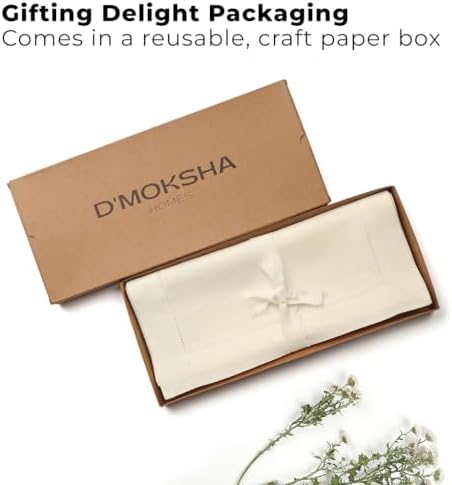 Signature LinenTM by D'Moksha, 100% Pure Linen Ivory Table Runner