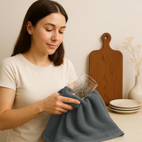 RIVERSIDE 12 Pack Kitchen Bar Mop Towels, 16x19 Inches, 100% Cotton