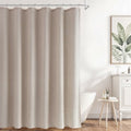 Naturoom Linen Shower Curtain 84 Inch Long for Bathroom Taupe