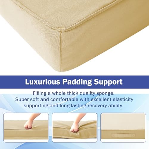 IASEAHK Patio Chair Cushions, 19" x 19" x 3" Outdoor Chair Cushions
