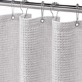Linen Waffle Weave Shower Curtain for Bathroom, Light Grey 72" W x 72"