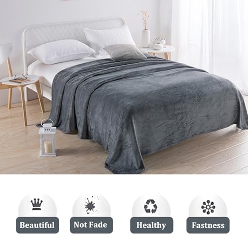Solid Flannel Fleece Blanket,Plush Throw Fuzzy Lightweight Microfiber