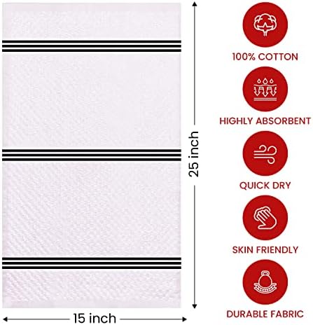 Infinitee Xclusives Premium Kitchen Towels - Black [Pack of 12] 100%